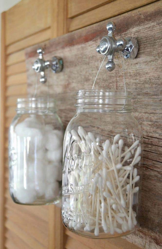 Make Recycled Vanity Organizers with Glass Jars